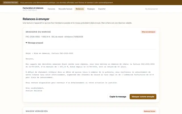 Invoicing and reminders